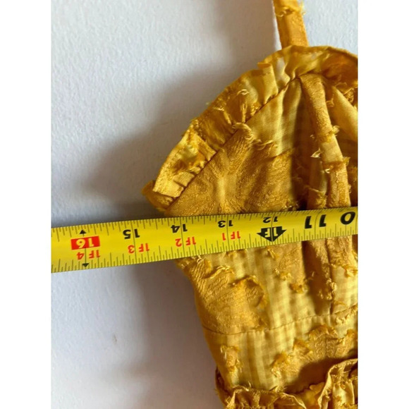 Lulus Charm and Charisma Spaghetti Straps Mustard Yellow Floral Midi Dress Sz XS - Picture 9 of 14